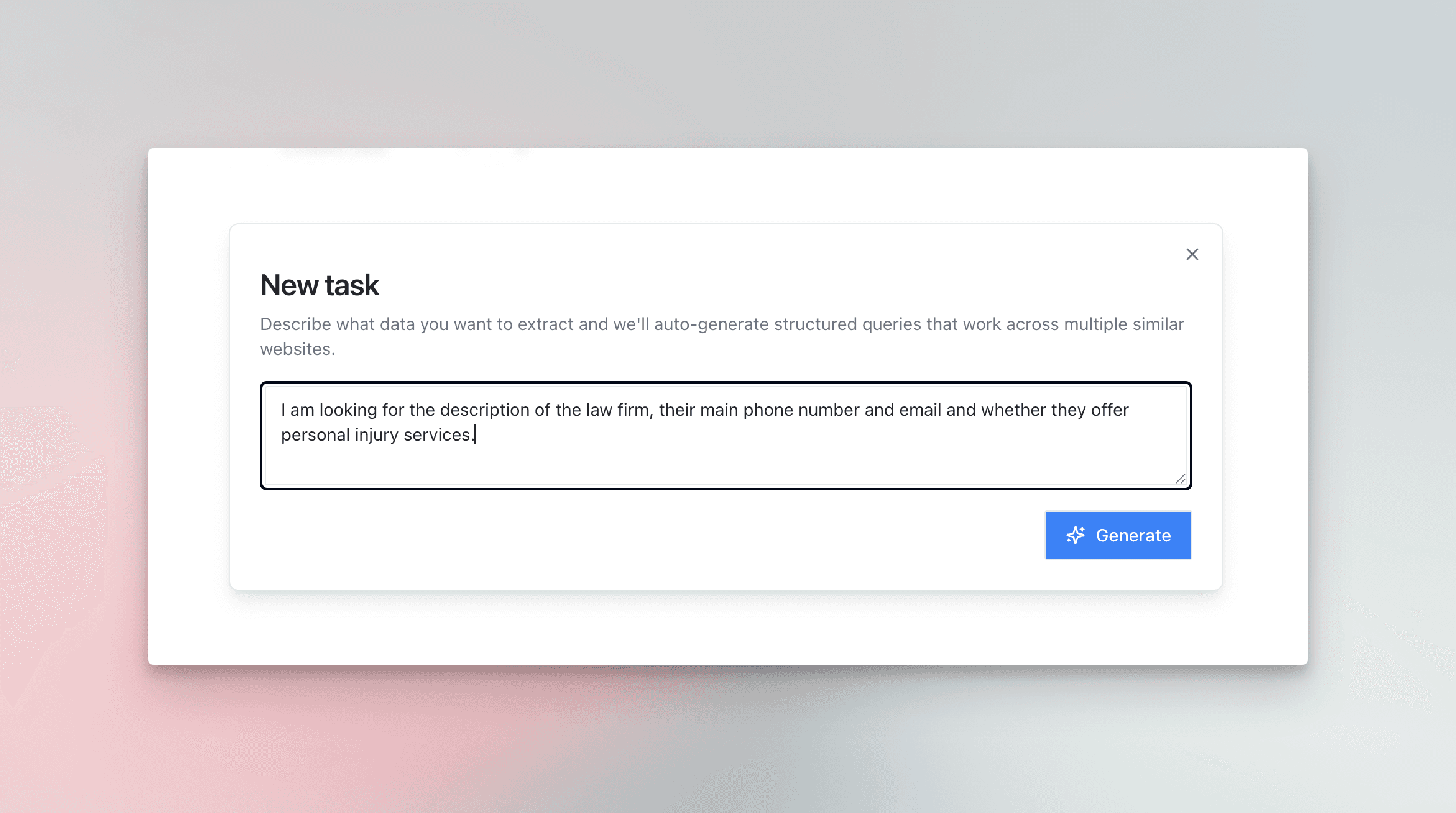 Create task from template or AI generation
