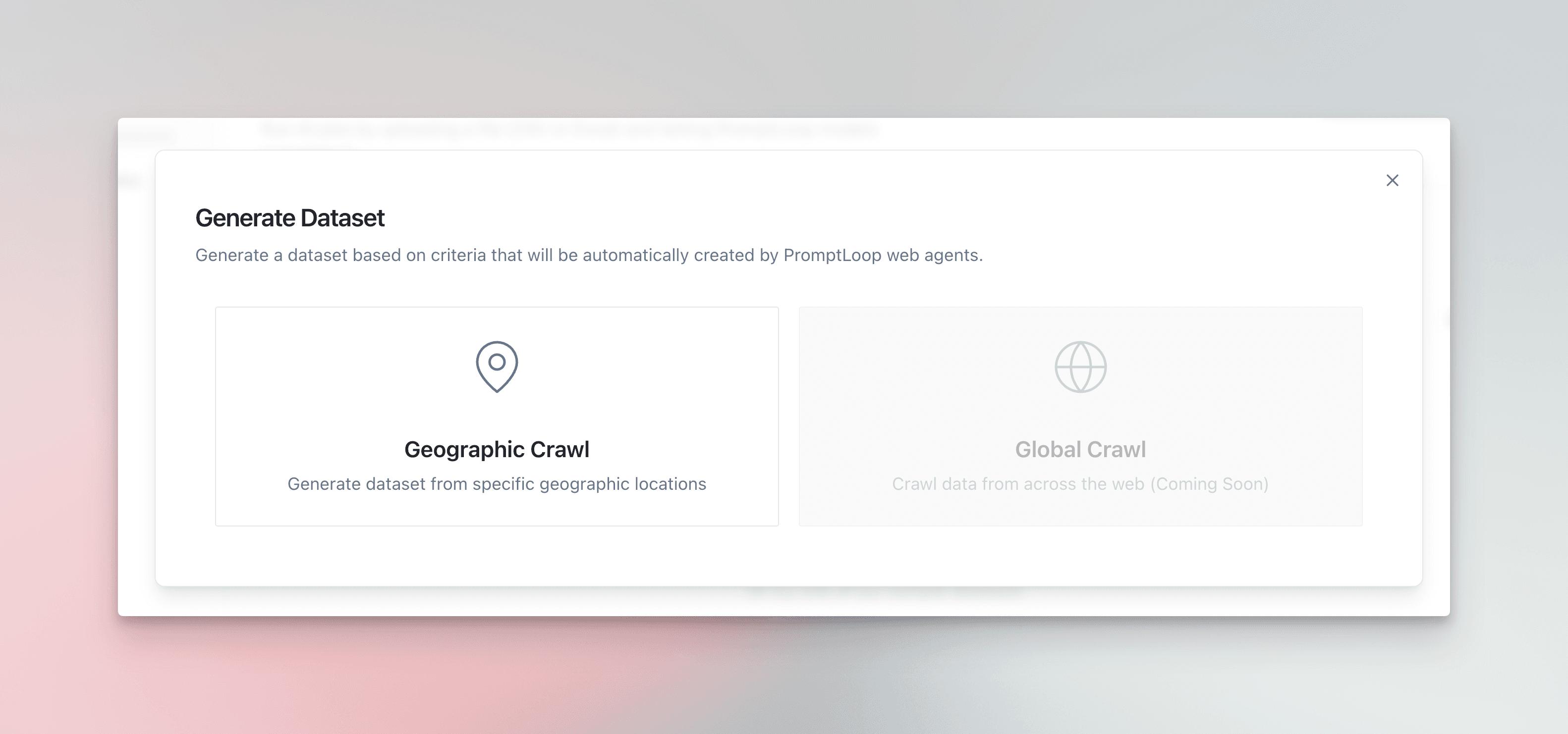 Generate dataset options