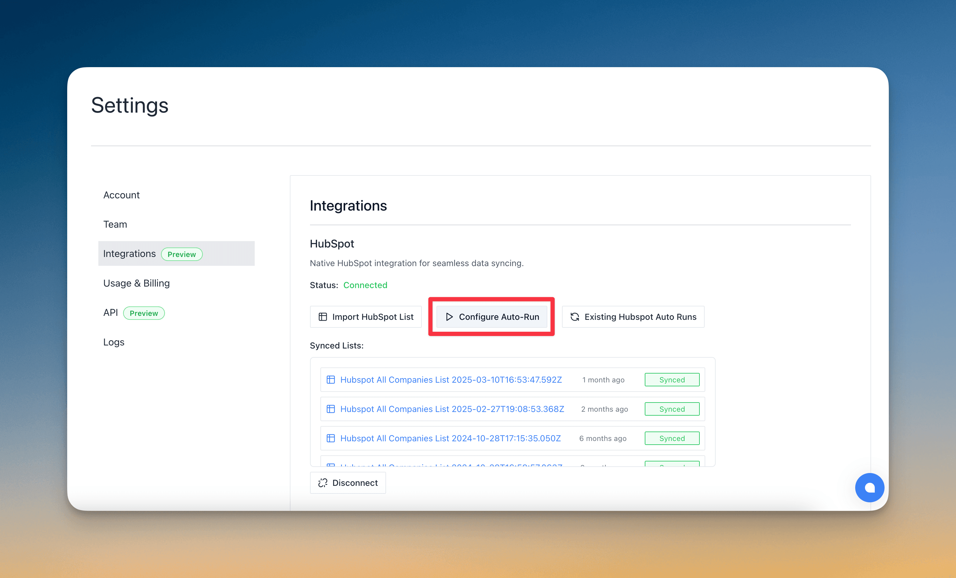 Configure Auto-Run Selection